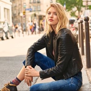 Free People Faux Leather Moto Jacket